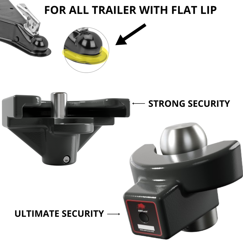 Ball Coupler Lock - Flat Lip Design/standard trailer