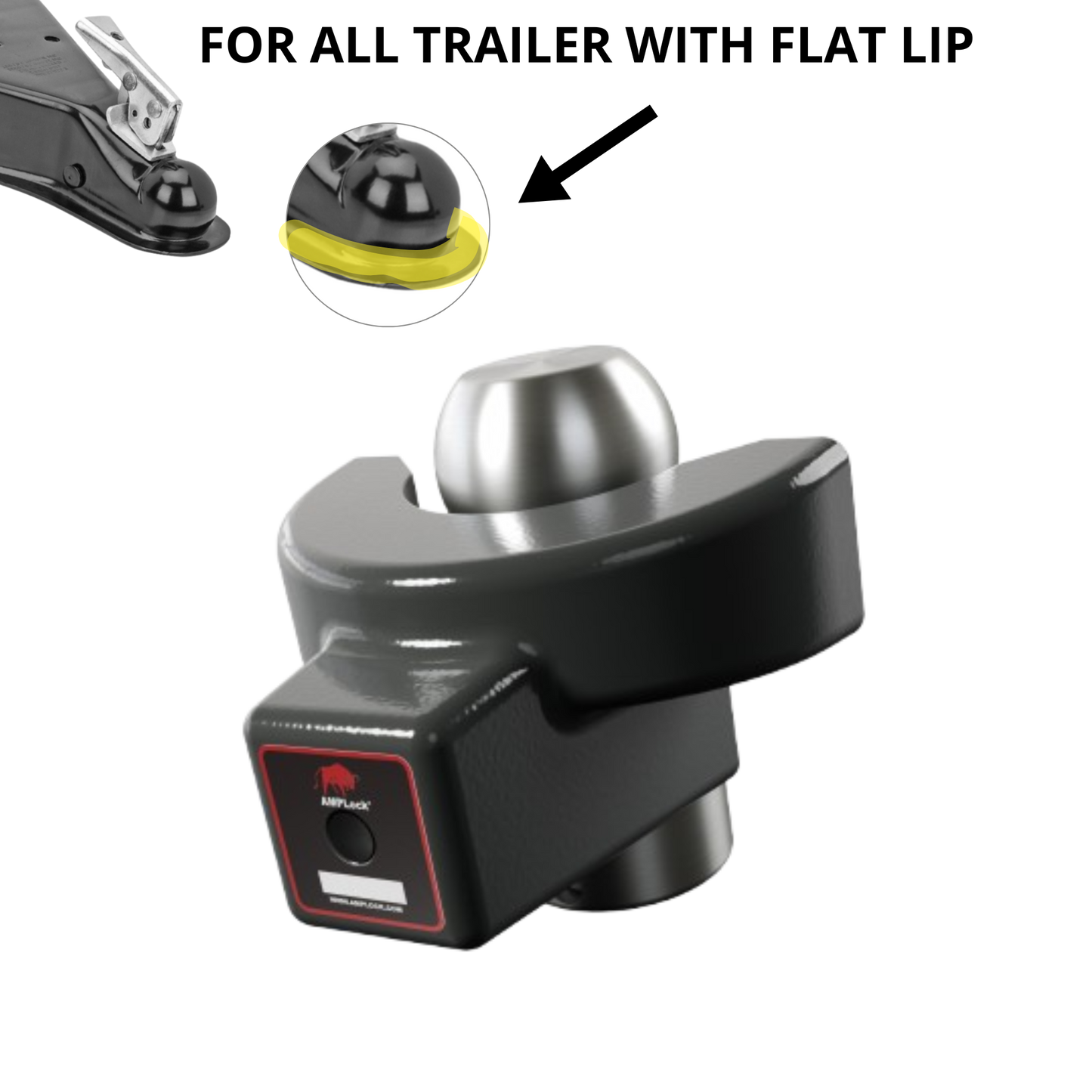 Ball Coupler Lock - Flat Lip Design/standard trailer