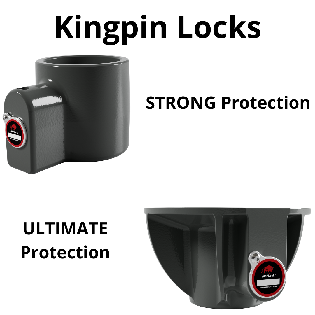 AMPLock kingpin lock for trucking company trailer security