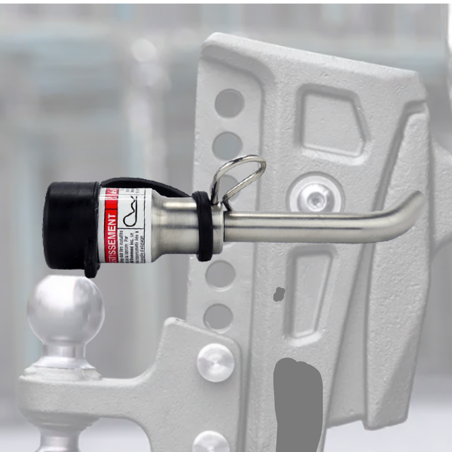 AMPLock adjustable hitch lock for secure towing