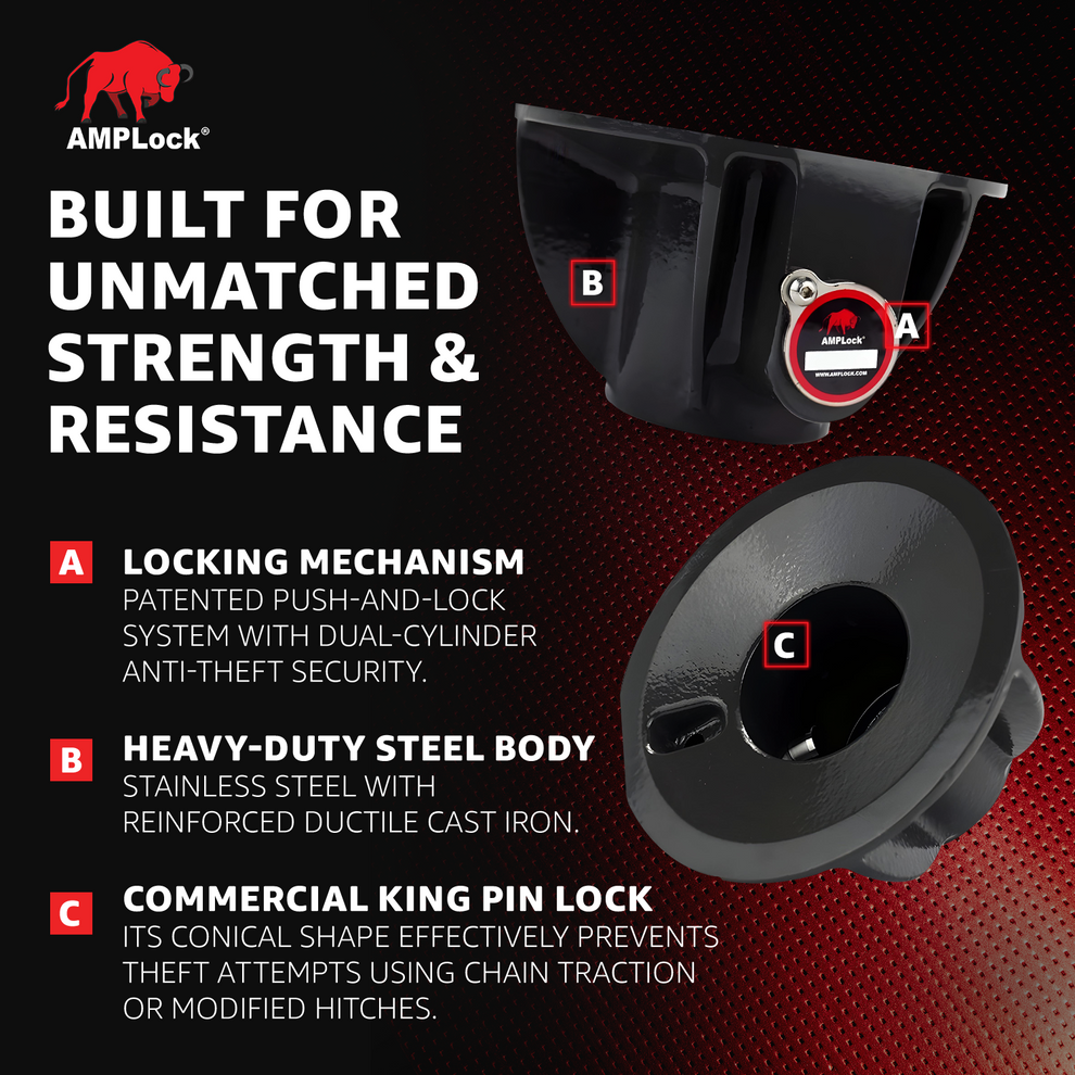 Kingpin Lock for Semi Trailer: Anti-Theft Steel - AMPLock